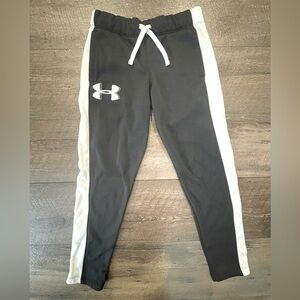 Under Armour Girls Black and White Coldgear ‘Loose’ Jogger Pants Size Small